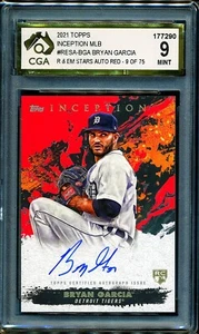 2021 Inception Rookie Emerging Stars Auto Red #RESABGA Bryan Garcia CGA 9 09/75 - Bild 1 von 3
