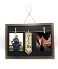 #Awesome Dad Frame with Clothespin Clips for Two 4 x 6 inch Collage Photo Brown