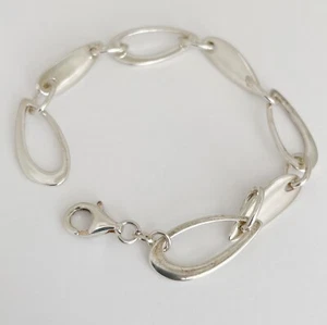 Sterling Silver 925 Fancy Link Bracelet 7” Oval - Picture 1 of 5