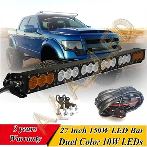 30 Inch Led Light Bar Amber White Stroboflash for SUV ATV Truck Boat 4X4 Lamp 27 - Picture 1 of 12