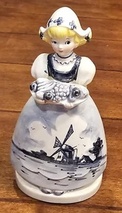 Vintage Dutch Girl Delft Design White Blue Napkin Holder - Picture 1 of 6