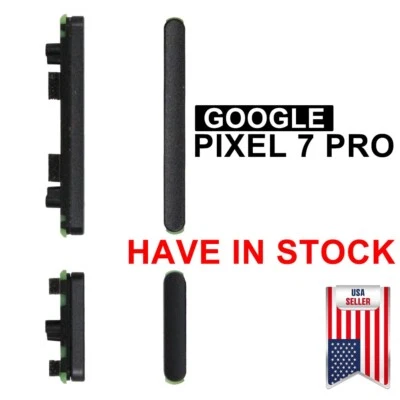 OEM a Set BLACK Power Volume Button Cap Side Key Cover For Google Pixel 7 Pro 5G - Image 1 of 4