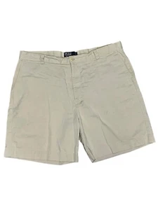 Polo Ralph Lauren Shorts Men's 40 8" Inseam Beige Pleated Chino Preppy Philip - Picture 1 of 14
