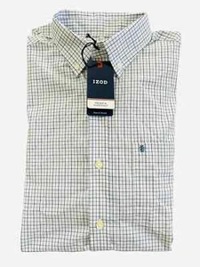 NWT-IZOD Premium Essential Natural Stretch Button Down Long Sleeve Shirt Size M - Picture 1 of 7