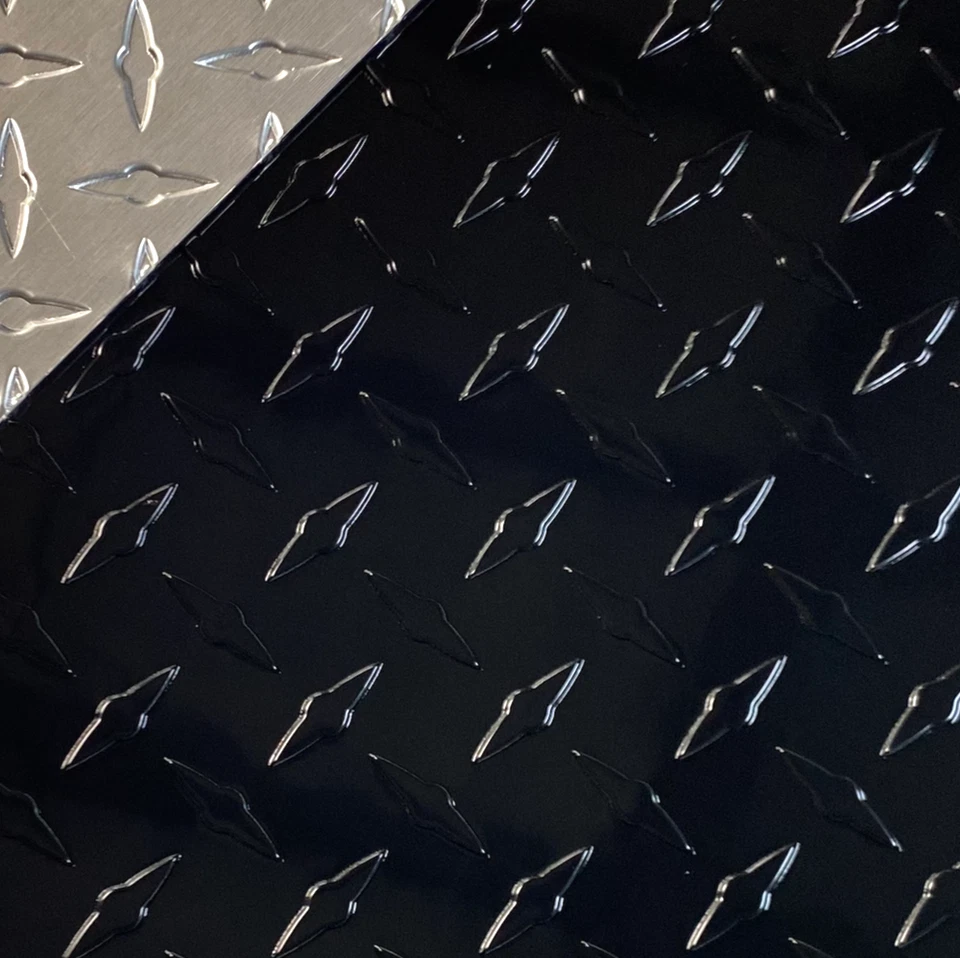 Casa rodante garaje remolque 24" x 96" NEGRO aluminio placa diamante hoja 0,025" (1/40") 1 pieza Foto 1 de 1