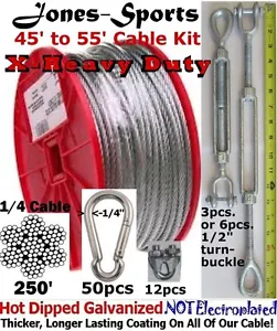 Jones-Sports Kit Sospensione Cavi Gabbia Battente 55' X-Heavy Duty Interno/Esterno - Foto 1 di 12