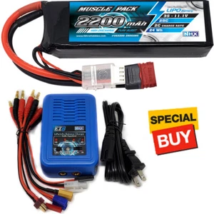 NHX Muscle Pack 3S 11.1V 2200mAh 25C Lipo Battery w/ DEANS / EZ6 Charger - Picture 1 of 4