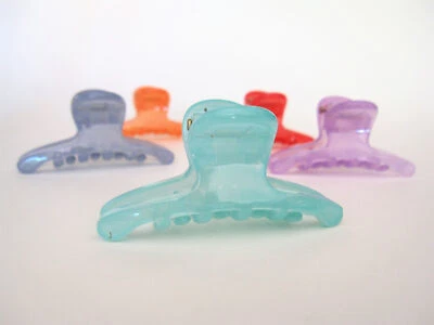 Small blue peach purple pink gray hair claw clip for fine, thin hair - Image 1 of 4