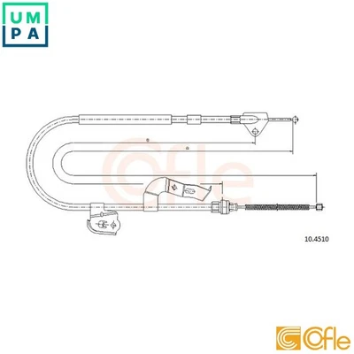 CABLE PULL PARKING BRAKE 10.4510 FOR PEUGEOT TOYOTA CITROEN CFB /CFA 1.0L 3cyl - Image 1 of 4