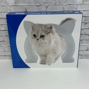 Katzentür XL für Innenbereich Katzenform Haustiertür weiß - Bild 1 von 12