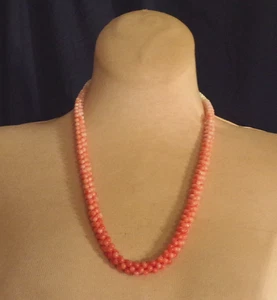 Collar de cuentas de coral tejido vintage PIEL DE ÁNGEL 48,90 GRAMOS - Imagen 1 de 23