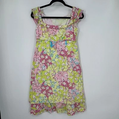 EMILIO PUCCI Vintage Floral Cotton Ruffle Dress Size USA 6 - Image 1 of 4