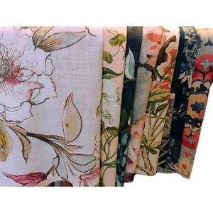 Fabric Sample Lot 26-27" x 26-27", Assorted Name Brands, Linen Texture/ 10ea - Picture 1 of 12