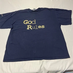 Camiseta Gildan Duh God Rules Azul Marino Paul Aldrich De Colección XXL - Imagen 1 de 9