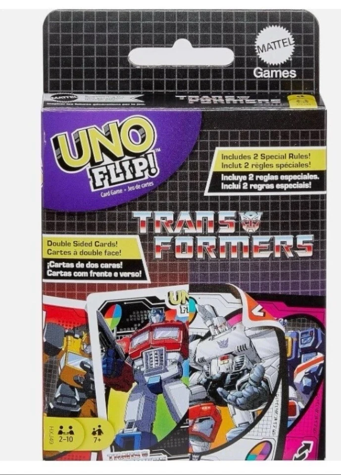 Mattel UNO Flip Flip! Baraja de juego de cartas Transformers Foto 1 de 1