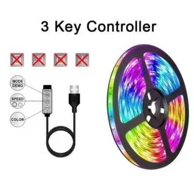striscia led  3metri,telecomando integrato con la spina, tanti colori - Immagine 1 di 3