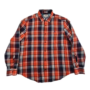 Camicia flanella pinguino originale uomo XL arancione blu bianco quadri usata in ottime condizioni manica lunga - Foto 1 di 16