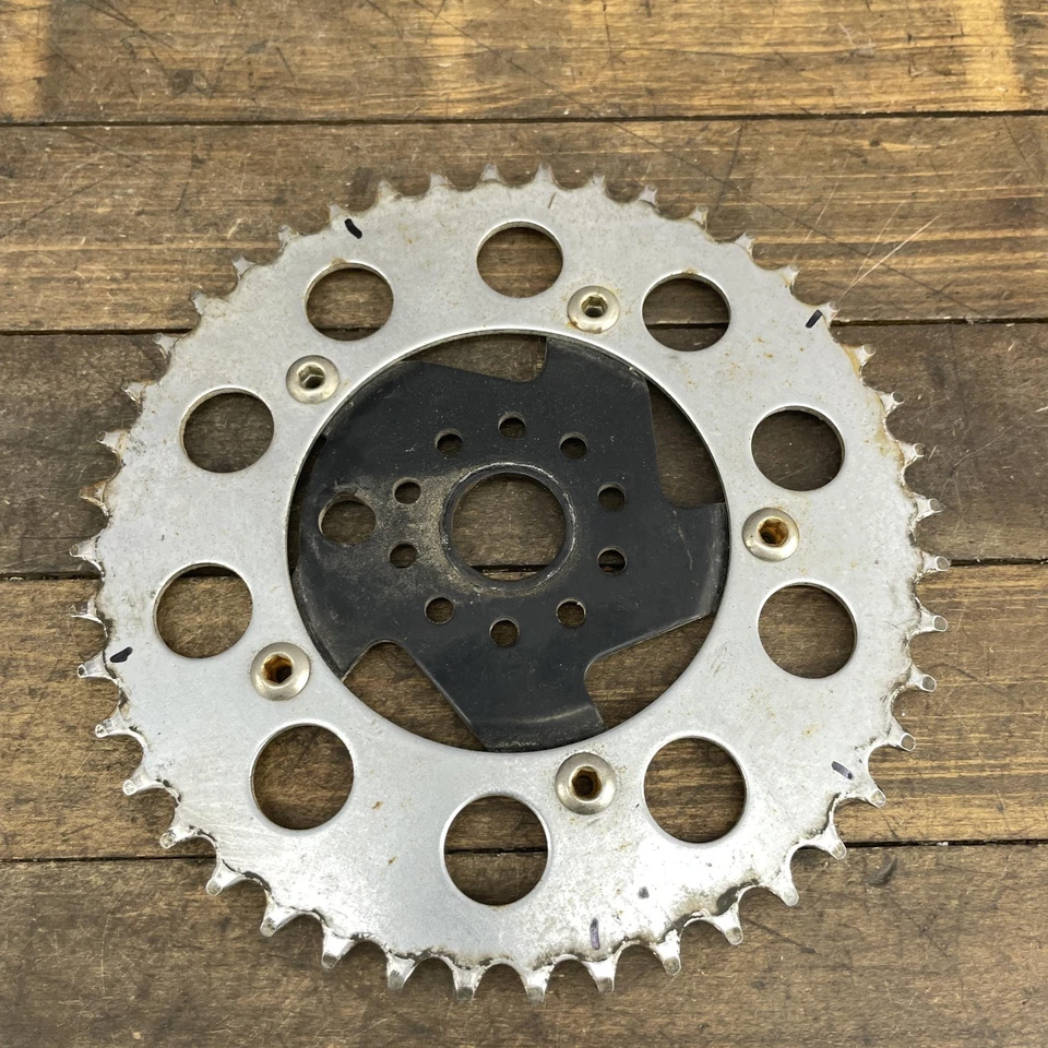 Plato Diamondback BMX Piñón 44t Acero Araña Plata Negro De Colección Años 90 Antiguo Foto 1 de 4