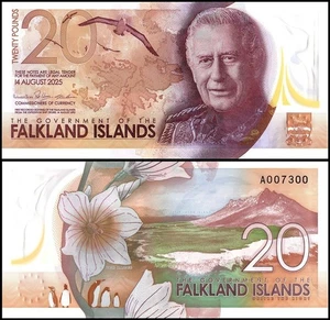 Falkland Islands 20 Pounds, 2025, P-22, UNC Polymer - Picture 1 of 1