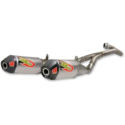 Pro Circuit Ti-6 Full Exhaust System (Dual)Titanium w/Carbon End Cap (0311945F2) - Imagem 1 de 2