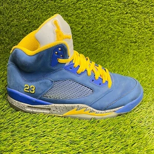 Nike Air Jordan 5 Retro Laney Mens Size 12 Blue Yellow Athletic Shoes Sneakers - Picture 1 of 10