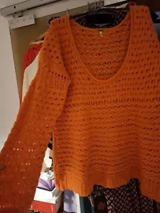 Free PEOPLE❤️TOLLER OVERSIZED PULLI❤️TOP!KP.129€❤️Orange❤️Grobstrick❤️Leicht❤️ - Bild 1 von 2
