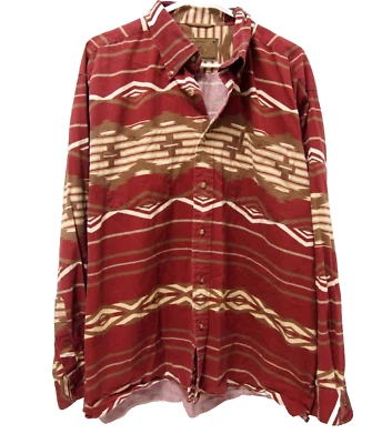 Camisa Clearwater Outfitters Para Hombre XL Roja Suroeste Azteca Manga Larga Botón Foto 1 de 4