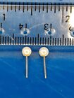 Pair of 14K Solid Yellow Gold Posts & 4mm Pearl Stud Earrings