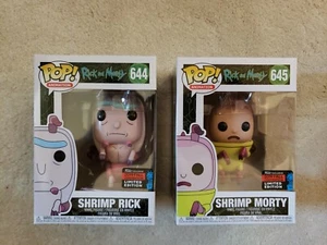 Funko POP! Shrimp Rick 644 y Shrimp Morty 645 2019 convención de otoño con protectores - Imagen 1 de 1