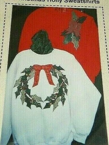 De Colección Fácil Aplique 2 Sudaderas de Navidad Acebo para Artesanía, NUEVO Patrón de Costura - Imagen 1 de 3