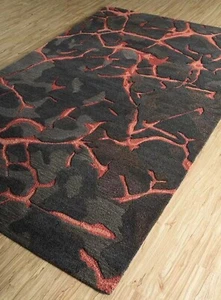 Wool & Viscose High Low Pile Handmade Area Rug Carpet for Home, For Bedroom Hall - Picture 1 of 7