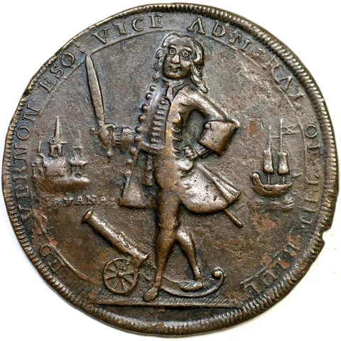 1739 Admiral Vernon 6 Ships Betts Medal Cover