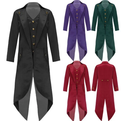 IINIIM UK Kids Boys Girls Halloween Costume Vintage Tailcoat Jacket Frock Coat Dress Up