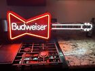 Vintage 1988 Budweiser Guitar Neon Sign Anheuser Busch