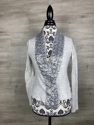 CHARLOTTE RUSSE открытый стиль кролика волос шерсти белый кардиган свитер женщин маленький - Изображение 1 из 4