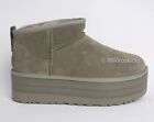 US Size 10 - UGG Women's CLASSIC ULTRA MINI Suede Leather Platform in Moss Green