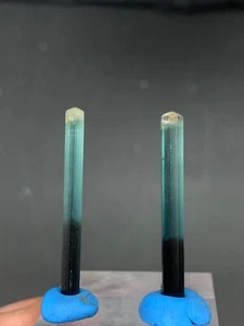 Bicolor Tourmaline Pair , eye-clean, 1.6 grams, natural origin. - Picture 1 of 5
