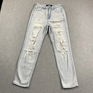 Hollister Jeans Womens 0R 24x27 Ultra High Rise Mom Vintage Stretch Distressed - Picture 1 of 19