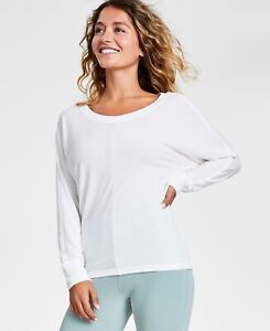 MSRP $40 Jenni Super-Soft Long-Sleeve Top White Size Medium