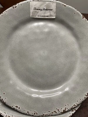 Juego de platos de cena Tommy Bahama gris melamina nuevo 4 piezas Foto 1 de 3