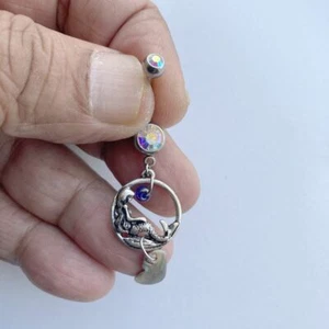 Surgical Steel Double AB Gems Stunning Mermaid Sterilized Navel Barbell. - Picture 1 of 1