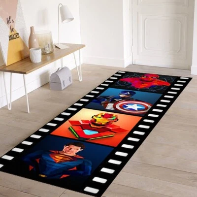 Superheros Runner Rug, Superheros Themed Rug, For Home Decor Superheros Gift Rug - Image 1 of 4