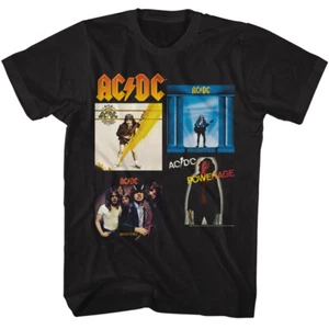ACDC 4 Different Album Covers Men's T Shirt Metal Band Tour Concert Merch - Picture 1 of 5