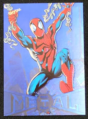 2022 UPPER DECK MARVEL METAL UNIVERSE SPIDER-MAN SPIDER-MAN #64 NEON BLUE - Image 1 of 2