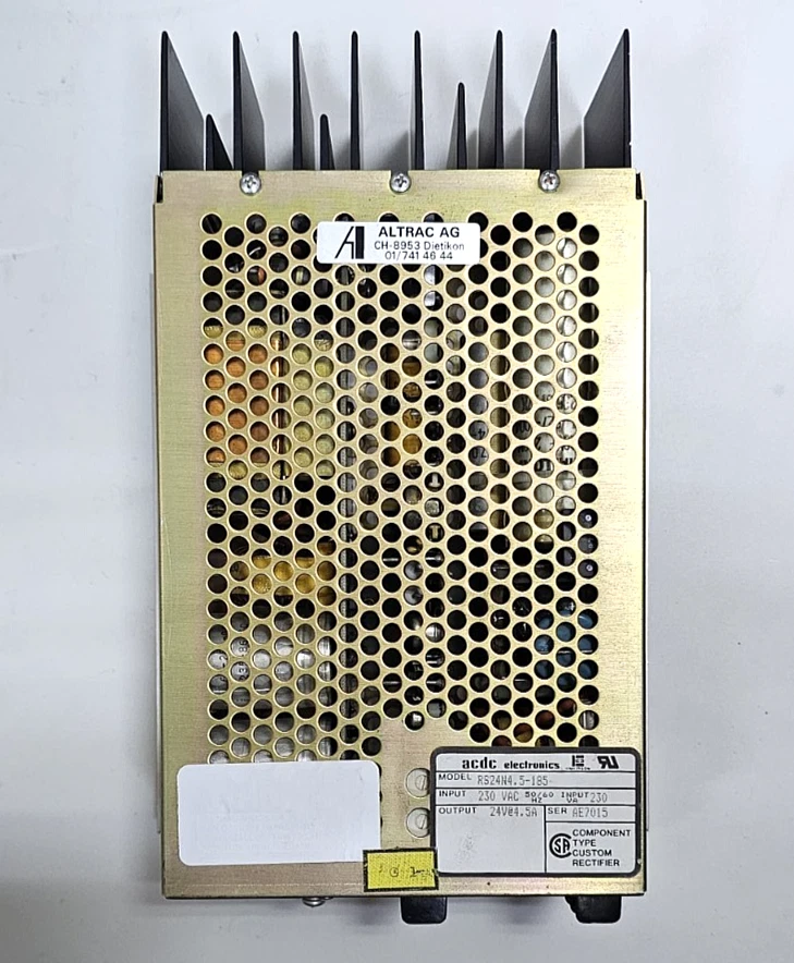 ACDC Electronics RS24N4.5-185 Power Supply – 230V AC Input, 24V DC @ 4.5A | USA - Image 1 of 4