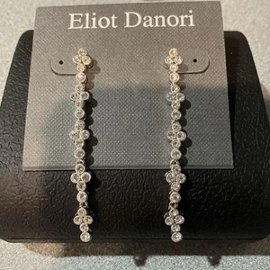 ELIOT DANORI Dangle Drop Earrings CZ  2.25" NEW NOS (Nordstrom TAG PRICE $ 55) - Picture 1 of 3