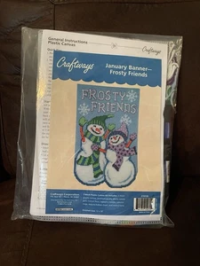 Craftways January Banner “Frosty Friends” Plastic Canvas Kit - Picture 1 of 8