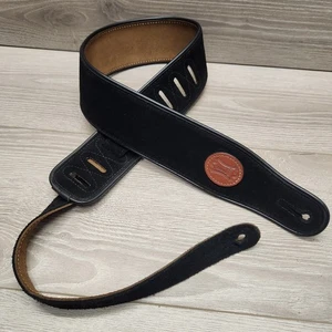 Levy's Leathers Tracolla per chitarra in pelle scamosciata da 2 pollici, Nero - Foto 1 di 8