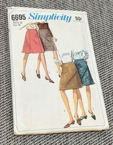 Vintage - 60er Simplicity 6695 Schnittmuster A-Linie Rock - Taille 26" - KOMPLETT - Bild 1 von 7
