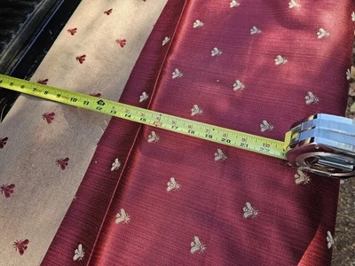 4.5 Feet 55" Wide FAUX SILK Bumblebee  EMBROIDERED~ Bag, Pillow Burgundy 2 Sided - Image 1 of 4